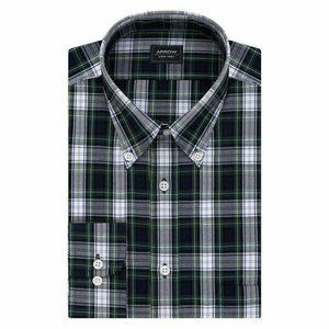 Arrow Shirt Blue 19 34/35 Men Big & Tall Classic Big Fit Wrinkle-Free Plaid